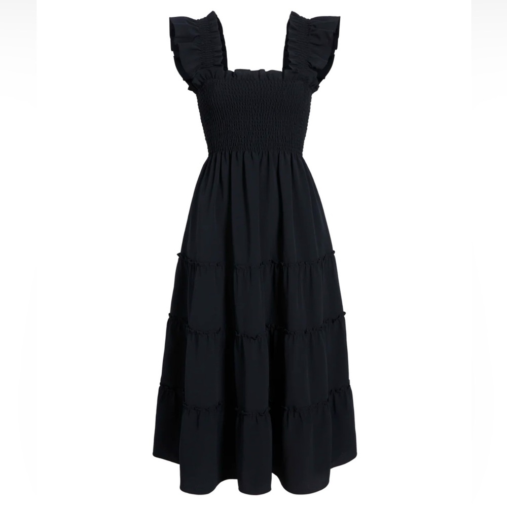 Hill House Home Ellie Nap Dress Wrinkle Resistant Crepe Black Large